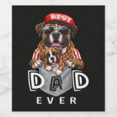 Beste Boxer Vader Ooit Wijn Etiket (Enkel label)