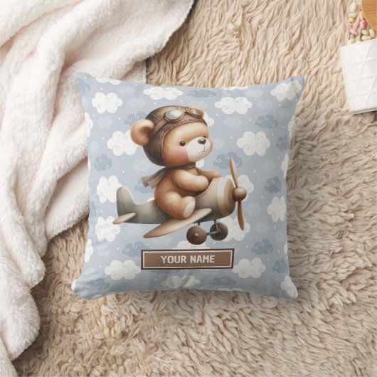 Beste Boy Baby shower Gift: Pilot Teddy Bear Pillo Kussen (Deken)