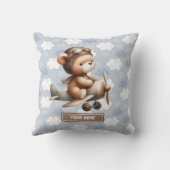 Beste Boy Baby shower Gift: Pilot Teddy Bear Pillo Kussen (Achterkant)