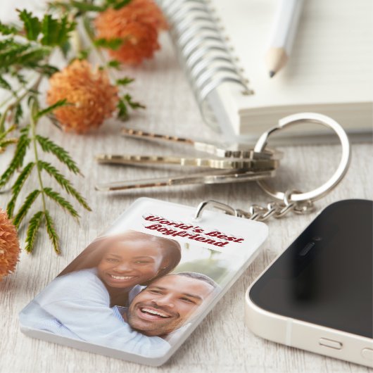 Beste Boyvriend foto 3d tekst Sleutelhanger (Voorkant Rechts)