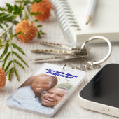 Beste Boyvriend foto blauwe 3d tekst Sleutelhanger (Voorkant Rechts)