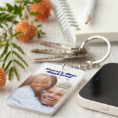 Beste Boyvriend foto donkerblauwe 3d tekst Sleutelhanger (Voorkant Rechts)