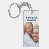 Beste Boyvriend foto zee blauwe 3d tekst Sleutelhanger (Voorkant Links)