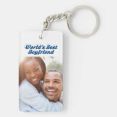 Beste Boyvriend foto zee blauwe 3d tekst Sleutelhanger (achterkant)