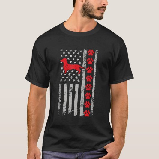 Beste brandweerman Dachshund Mam Pap Ooit Amerikaa T-shirt (Voorkant)