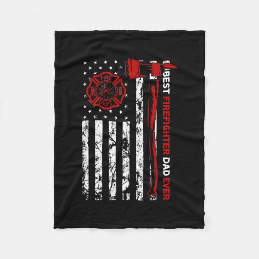 Beste brandweerman, vader ooit Amerikaans Vlag Vuu Fleece Deken (Voorkant)
