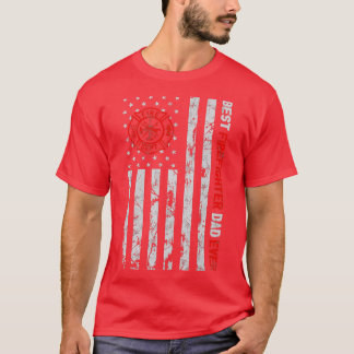 Beste brandweerman vader ooit Amerikaanse vlag Va T-shirt