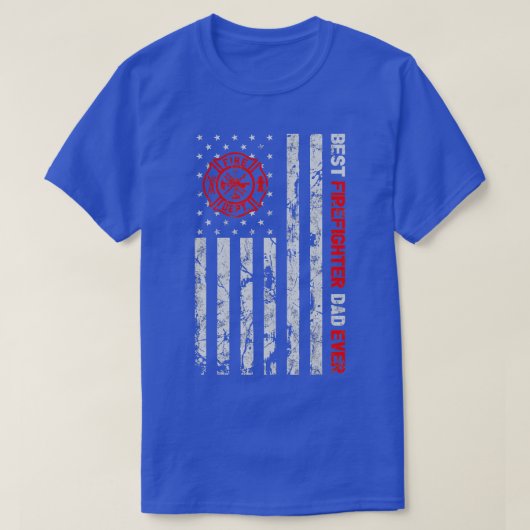 Beste brandweerman vader ooit Amerikaanse vlag Va T-shirt (Design voorkant)