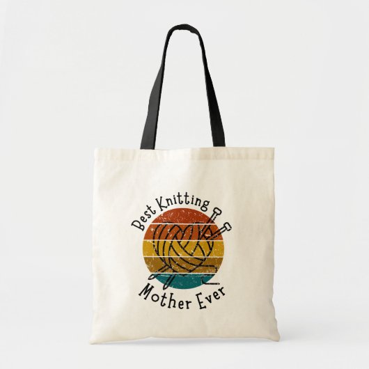 Beste breien moeder ooit retro zonsondergang hart  tote bag (Voorkant)