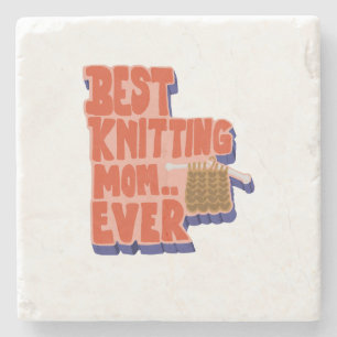 Beste Breiende Moeder Ooit Retro Vintage Typografi Stenen Onderzetter