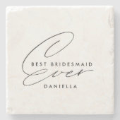 Beste Bridesmaid Ever-minimalistisch op maat gemaa Stenen Onderzetter (Voorkant)