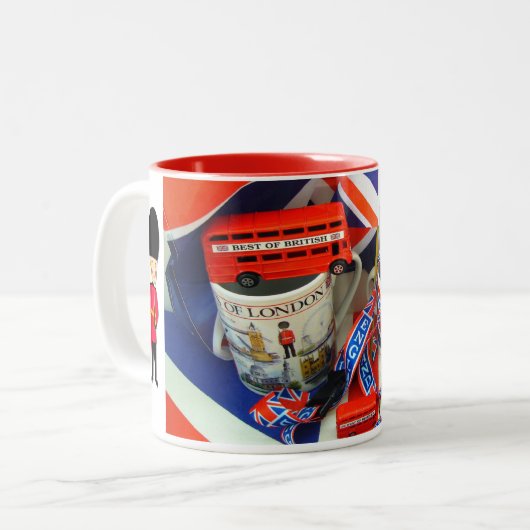Beste Britse Souvenirs Tweekleurige Koffiemok (Voorkant links)