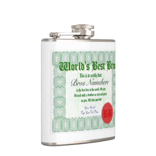 Beste Bro ter wereld Heupfles (Rechts)