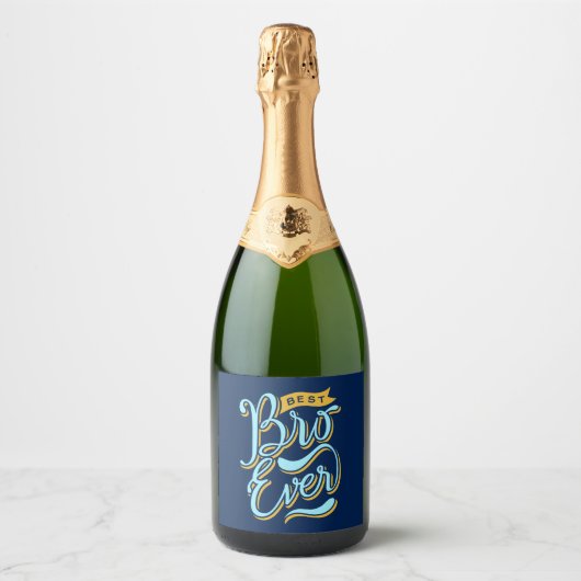 Beste bro voor altijd sparkling wijnetiket (Voorkant)