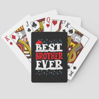 Beste broeder ooit grappige kerstfamilie, licht op pokerkaarten