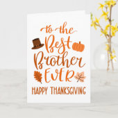 Beste Broeder Ooit Thanksgiving Dag in Sinaasappel Kaart (Gele Bloem)