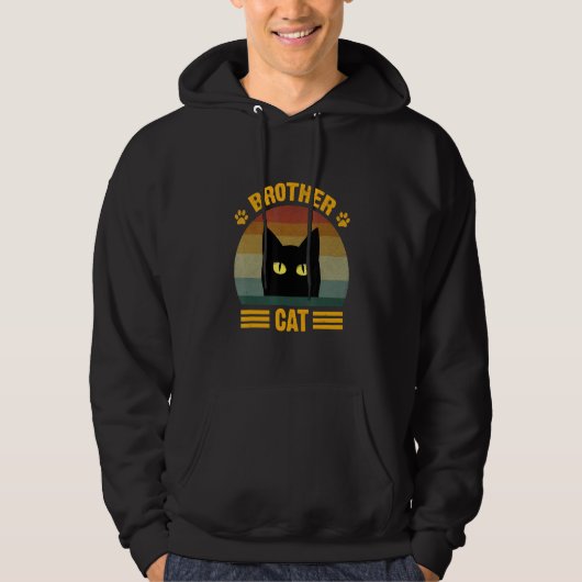 Beste Broer CA Retro  Brother Cat Style Re Hoodie (Voorkant)