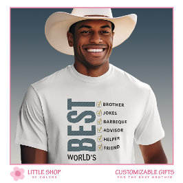 Beste Broer Gepersonaliseerde Checklist T-shirt