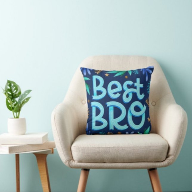 Beste Broer Moderne Typografie gooi kussen (Creator heeft geüpload)