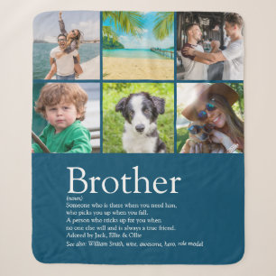 Beste broer ooit 6 foto collage sherpa deken