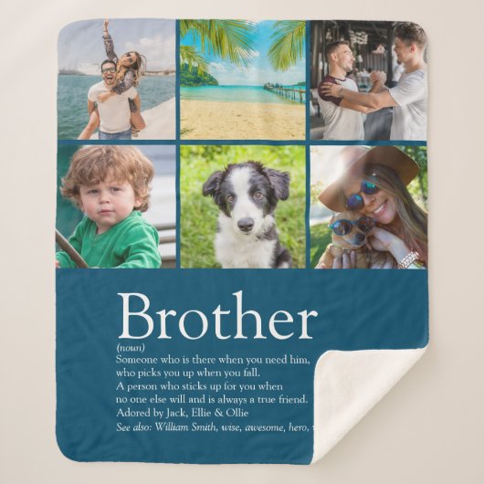 Beste broer ooit 6 foto collage sherpa deken (Voorkant)