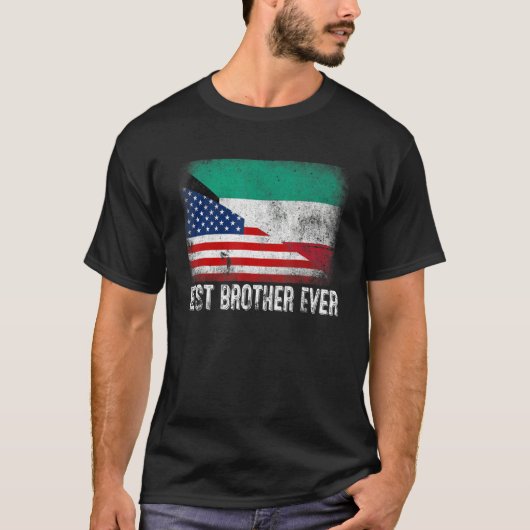 Beste broer ooit Amerikaanse Koeweit vlag Graphic  T-shirt (Voorkant)
