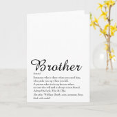 Beste Broer Ooit Broer Definitie Script Fun Kaart (Gele Bloem)