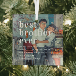 Beste Broer Ooit | Citaat & Foto Cadeau Glas Ornament