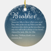 Beste broer ooit definitie foto Kerstmis Keramisch Ornament (Achterkant)