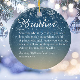 Beste broer ooit definitie foto Kerstmis Keramisch Ornament