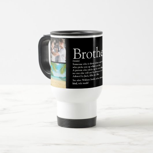 Beste broer ooit definitie fotocollage reisbeker (Voorkant links)