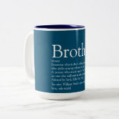 Beste broer ooit definitie Fun Blauw Tweekleurige Koffiemok (Voorkant links)