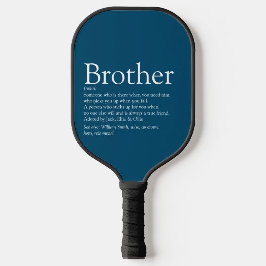 Beste Broer Ooit Definitie Pret Blauw Pickleball Paddle (Voorkant)