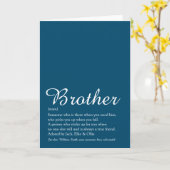 Beste Broer Ooit Definitie Script Blauw Kaart (Gele Bloem)