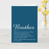 Beste Broer Ooit Definitie Script Blauw Kaart (Gele Bloem)