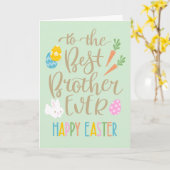 Beste broer ooit gelukkig Pasen typografie Kaart (Gele Bloem)