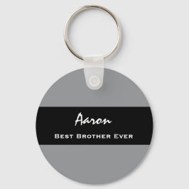 Beste Broer ooit grijs en zwarte aangepaste naam Z Sleutelhanger