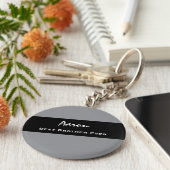 Beste Broer ooit grijs en zwarte aangepaste naam Z Sleutelhanger (Zijkant)