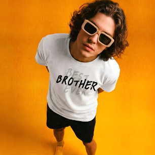 Beste Broer Ooit Modern Zwart en Grijs Grunge T-shirt