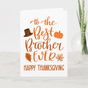 Beste Broer Ooit Thanksgiving Day in Oranje Kaart