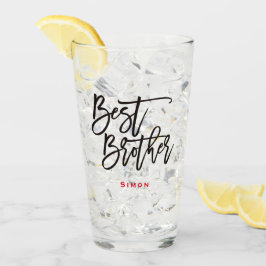 Beste Broer Stijlvol Zwart Manuscript Roodnaam Cad Glas