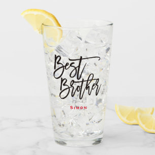 Beste Broer Stijlvol Zwart Manuscript Roodnaam Cad Glas