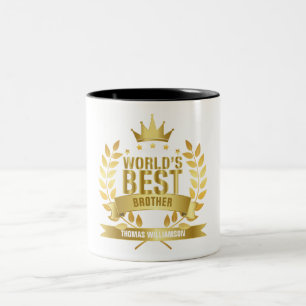 Beste Broer Ter Wereld Fun Goud Tweekleurige Koffiemok