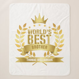 Beste Broer Ter Wereld Goud Modern Sherpa Deken