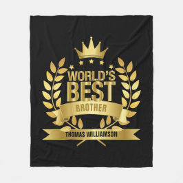 Beste Broer ter Wereld Zwart en Goud Fun Fleece Deken