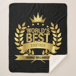 Beste Broer van de Wereld Goud en Zwart Modern Sherpa Deken