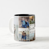Beste Broers Ooit Fotocollage Keepsake Gift Tweekleurige Koffiemok (Voorkant links)
