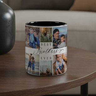 Beste Broers Ooit Fotocollage Keepsake Gift Tweekleurige Koffiemok