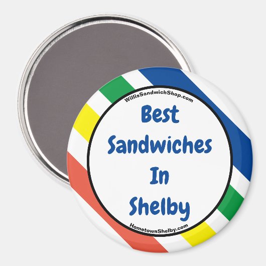 Beste broodjes in Shelby Fun Colours Magnet (Voorkant / Achterkant)