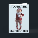 BESTE BROTHER BIRTHDAY GNOME ELF KAART<br><div class="desc">BESTE BROTHER GNOME BIRTHDAY KAART</div>